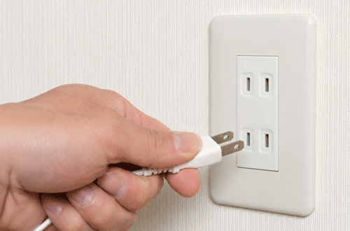 電源コンセントの撮影例
